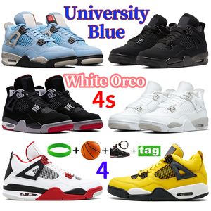 Jumpman 4 4s Zapatillas de baloncesto para hombre Zapatillas de deporte Militar Juego negro Royal Cat Red Thunder Tour Amarillo Blanco Oreo Universidad Azul Hombres Mujeres Zapatillas deportivas Entrenadores deportivos