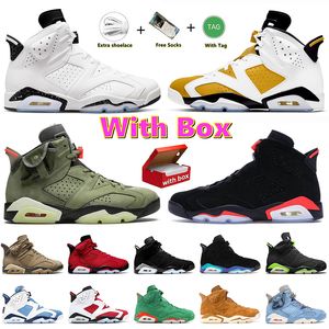 Nike jordan 6 Retro Travis Scott 6S retor chaussures de basket - ball ts traviss Scott og jumpman 6 marron kelp noir infrarouge inverse Oreo jaune ochre hommes j6 jordens6【code ：L】