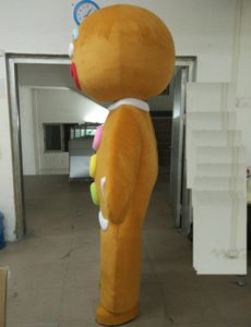 Venta de fábrica con descuento de 2020, disfraz divertido de mascota de hombre de pan de jengibre para adulto con cabeza para que lo usen adultos