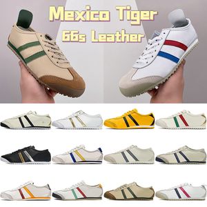 Mexico 66s Zapatillas para correr Tiger Leather Sneakers Beige Black Gold Cream Prussian Blue Spice Latte Birch Green Classic Hombres Mujeres Entrenadores