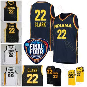 2024 Final Four Jerseys 4 Indiana Caitlin Clark Women College Basketball Iowa Hawkeyes 22 Caitlin Clark Jersey Home Away Yellow Black White Navy Men Youth Guir