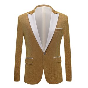 Trajes de moda para hombre 2020, chaqueta de traje brillante púrpura, dorado, rojo, negro, plateado y gris, chaqueta para boda, novio, cantantes de graduación, Blazer para hombre ajustado