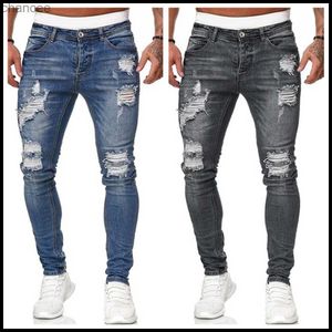 2020 nouveau 5 couleurs hommes déchiré jean mode mince Denim crayon pantalon rue Hipster cowboy pantalon S-3XL livraison directe HKD230829