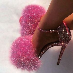 2020 recién llegados, sandalias rosas de verano de tacón alto fino de talla grande, zapatos de mujer, zapatos de piel brillante para fiesta, zapatos de mujer ostentosos, calzado de mujer