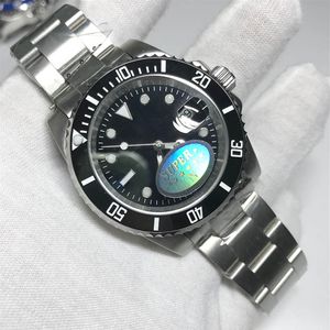 2020 New Black Watch Sub Men Movimiento de barrido de 40 mm Relojes automáticos Relojes Cerámica de deslizamiento Bisel Sapphire Glass Watches295V