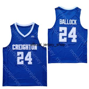 2020 New Creighton Bluejays Basketball Jersey NCAA College Mitch Ballock Azul Todo cosido y bordado Hombres Tamaño juvenil