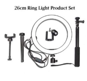 2020 nueva fotografía regulable LED Selfie Ring Light Video Live Photo Studio anillo lámpara con enchufe USB soporte de teléfono trípode