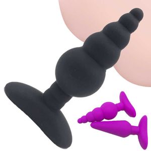 Artículos de masaje 2020 Nuevo Mini cuentas anales de silicona Plug Vibrador Butt Plug Masajeador de próstata masculino Consolador anal Masturbador Juguetes atractivos para mujer