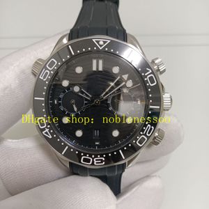 8 Estilo Real Photo Cal.9900 CRONOGRO AUTOMÁTICO Reloj Mens de 300 m Black Dial Chrono Sapphire Glass Bisel Bisel Rubber Bands Dive Chrono Sport Men's Watches