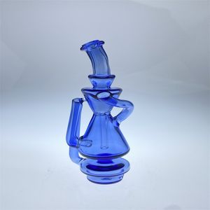 Cachimba de máquina de reciclaje de pico azul 2021 con donut de vidrio transparente grueso para fumar tap focus