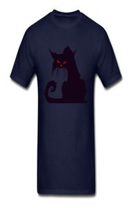 2020 NOUVELLY DESIGNE BLACK Cat Tshirt for Men Angry Cartoon Print Halloween Tee Shirt Short Cotton Cotton Cotton Cotton Cotton Cotton Cotton Cotton Cotton Cotton