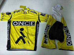 2024 ONCE amarillo verano triatlón equipo Ciclismo Jersey conjunto Ropa para bicicleta de montaña Maillot Ciclismo Ropa tamaño XXS-6XL N11