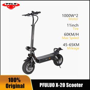 EU Stock PFULUO X20 Dual Drive 2000W Off-road Smart Scooter eléctrico 48V Two Motor Kickscooter con pantalla LCD Skateboard 15AH 20AH 25AH IVA incluido