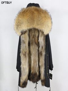 2020 Real Fur Coat Jacket Winter Women Long Parka impermeable Big Natural Piel Collar Collar Cuello de piel espesa Fox For Liner CX29708558