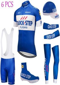 2020 Équipe Quickstep Cycling Jersey Shorts Consest Shorts de vélo d'été secrètes Set complet avec des chauffe-manches à vélo et du vélo SH1492189