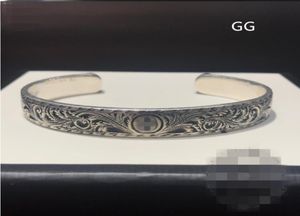 2020 Vintage sculpture fleur en argent sterling 925 g Bracelets de luxe rond manchette designer loup bracelet hommes femmes bijoux amant cadeau3327699
