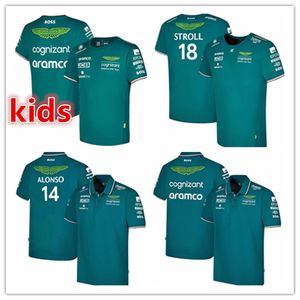 enfants T-shirts pour hommes Aston Martin Jersey T-shirt AMF1 polos 2023 T-shirt officiel Fernando Alonso pour homme Formula 1 Racing Suit F1 Shirt MOTO Motorcyc Tees polo