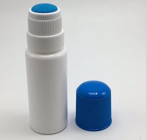 Bouteilles applicatrices d'éponge en plastique HDPE, rouleau vide blanc sur Tube de bouteille avec tête d'éponge bleue, 30G 50ML, 2021
