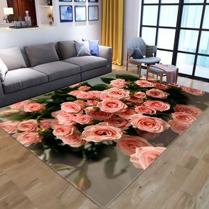 2021 alfombra con estampado de flores en 3D, alfombra para niños, alfombras para sala de juegos para niños, alfombrilla para pasillo, decoración del hogar, alfombras grandes para sala de estar