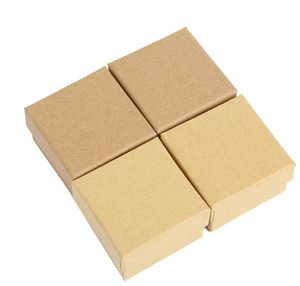 2021 7*7*3cm cadeau boîte Kraft boîtes à bijoux paquet vierge étui de transport carton