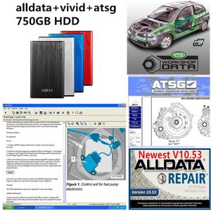 Logiciel de réparation automatique Alldata 2021 toutes les données v10 53 atsg atelier vif avec disque dur de 750 Go187m