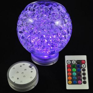 2021 Lampada da vaso a 10 LED multicolori telecomandata a batteria, luce a LED sommergibile, luce floreale impermeabile
