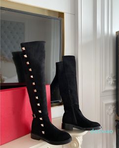 2021 bottes chaussures chevalier mode dames talon haut classique confortable matériau en cuir souple 15 pouces qualité tissu imprimé en gros taille 35-