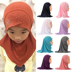 2021 Niño Hijab interior Bufanda para niños Niñas musulmanas Pañuelo islámico Gorros de turbante Listo para usar Cubierta completa árabe Amira Chales Sombreros