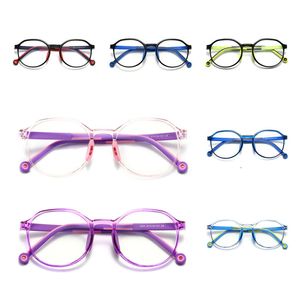 2021 Children Vision Care 2231 óptico TR90 vidrio para hombres y mujeres lente plana redonda moda goggl marco de ojos para niños