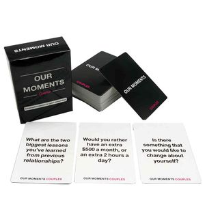 Jeu de cartes pour couples 2021. Démarreurs de conversation pour de bonnes relations. Amoureux NOS MOMENTS. Dialogues d'amour.