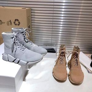 2021 Designer Men Femmes Stretch Sock Boots Platform Couples Shoe Lace Up Mens Trainers Boot Casual Balck Femmes Chaussures Balls Sneakers