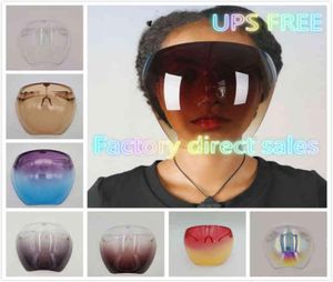 2021 Lunettes de soleil de designer en plastique Visor Goggle Boucliers antibuée améliorés Lunettes de couleurs multiples Lunettes de soleil de protection OEM avec UPS 1440317