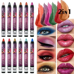 2021 Eye Shadow KISS SUSY Stylo fard à paupières 12 couleurs 2 en 1 facile à maquiller ensemble de bâtons longue durée