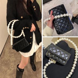 2021 moda pequeña fragante estilo Lingge cadena perla bolso mensajero mujer cuero teléfono móvil Mini 0U0M0512306z