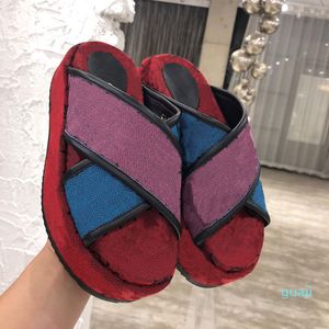 Sandalias de plataforma de alta calidad para mujer, zapatillas informales de verano de moda de piel de cordero de estilo étnico mejorado