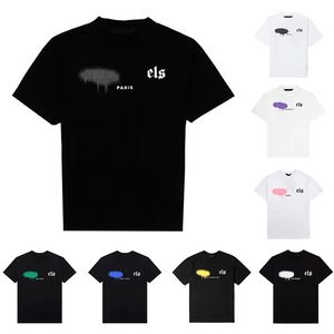 t-shirt de designer pour hommes pour hommes palmiers t-shirts pour hommes t-shirts pour femmes mode peinture en aérosol graffiti couple manches courtes haute qualité lâche marée marque ras du cou lettre t-shirts