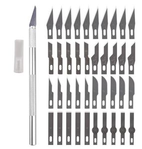 2021 HW366 Nons glisser les outils de couteau à scalpel métallique Kit Cutter Gravure Craft Couteaux 40pcs Blades Phone Mobile PCB Réparation de réparation TO6832243