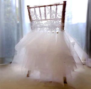 Fundas para sillas de boda de diferentes colores, elegantes sillas tutú de encaje de tul, fajas, decoraciones, faldas, ZJ0105784000, 2021 en existencias