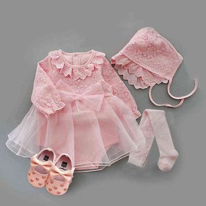 Vestido de bautizo infantil para niña recién nacida, vestidos de princesa de algodón de 0, 3, 6 y 12 meses, vestido de bautismo para bebé G1129, 2021
