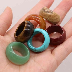 2021-ing clásico piedra semipreciosa Natural mujer creativo elegante Retro anillo de colores mezclados 12 unids/caja