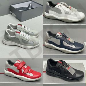 Chaussures masculines Designer Americas Cup Sneakers randonnée chaussure Rubber Trainer Mesh Outdoor Casual Chores Hide Quality 447