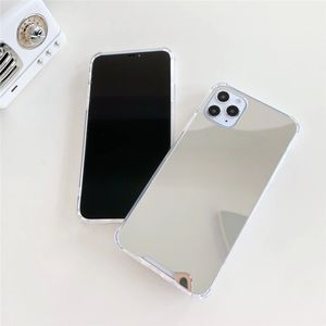 Funda de teléfono con espejo, carcasa trasera acrílica de TPU a prueba de golpes para iPhone 15, 14, 13, 12 mini, 11 pro, X, XS, Max, XR, 7, 8 plus, 2023