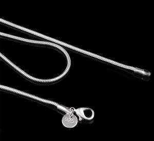 2021 nuevo 2MM 925 collar de cadena de serpiente de plata esterlina 16 18 20 22 24 pulgadas cadenas diseñador collar joyería precio de fábrica al por mayor