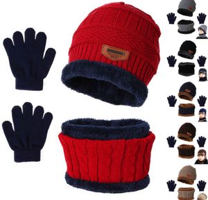 2021 New 3pcs Winter Soft Baby Hat Scarf Gloves Set Cartoon Big Pompom Newborn Bonnet Outdoor Warm Kids Infant Neckchief Mittens