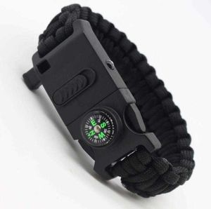 2021 new design mix color Climbing Rope Survival Cord Bracelets Outdoor Paracord Bracelets with SOS LED Light & Compass Hope Bangles