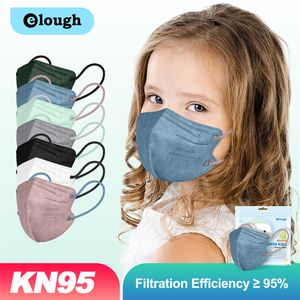 Masque pour enfants certifié Elough KN95, faisceau de nez soufflé à double fusion avec cinq couches de pliage, confortable et respirant