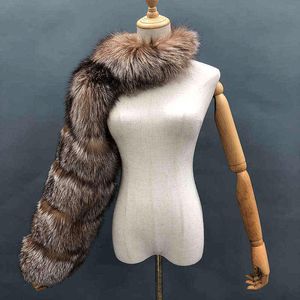 Manteau de fourrure de renard à la mode pour femmes, manches de luxe à manches simples, Y1230