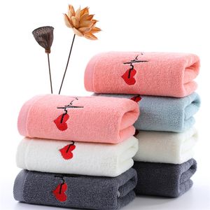 2022 nouveau 35X73CM pur coton serviette absorbant adulte couleur unie doux visage main douche serviettes pour salle de bain gant de toilette