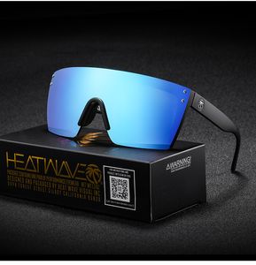 2021 nouvelle marque de luxe miroir vert lentille vague de chaleur lunettes de soleil hommes sport lunettes uv400 protection avec étui