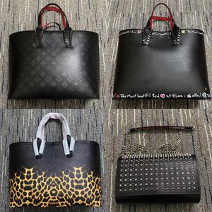 Diseñador clásico CL cabarock cabata petit modele bolso de hombro de marca francesa mujeres fondos rojos bolso de lujo de leopardo negro bolso de compras de gran capacidad